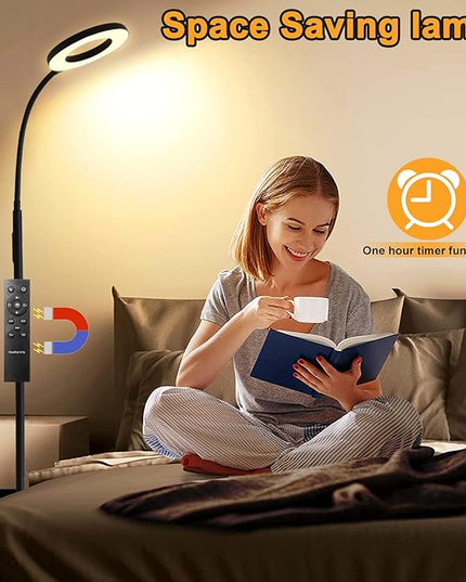 LED Floor Lamp, Bright 18W Floor Lamps for Living Room with 1H Timer, Stepless Adjustable 2700-6500K Colors & Brightness Tall Standing Lamp with Remote & Touch Control Reading Floor Lamps - LeafyLoom