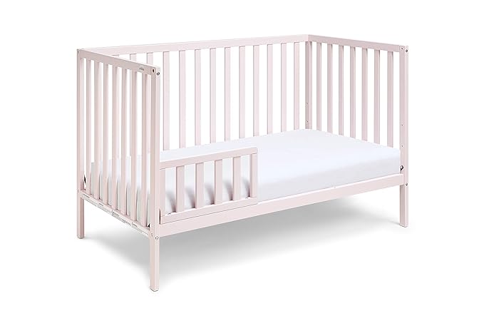 Suite Bebe Palmer 3 in 1 Convertible Crib - Quick Ship, Pastel Pink - LeafyLoom