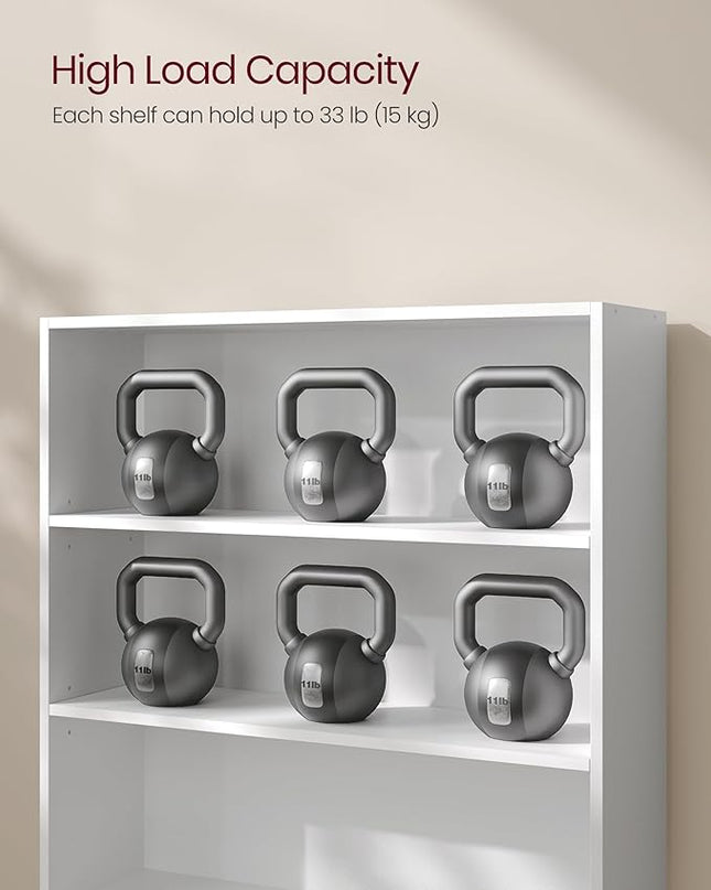VASAGLE Bookshelf, 31.5 Inches Wide, 3-Tier Open Bookcase with Adjustable Storage Shelves, Floor Standing Unit, Cloud White ULBC173T14 - LeafyLoom