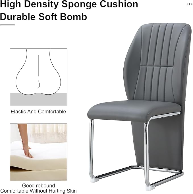 NicBex Haerin-SD-00294-LWJ Dining Chairs, 17.5"x16.6"x37.6", Gray - LeafyLoom
