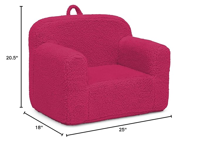 Delta Children Cozee Sherpa Chair, Hot Pink - LeafyLoom