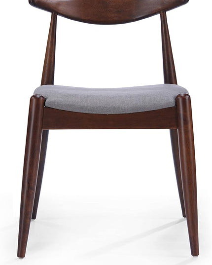 Christopher Knight Home Francie Fabric with Walnut Finish Dining Chairs, 2-Pcs Set, Light Grey / Walnut - LeafyLoom