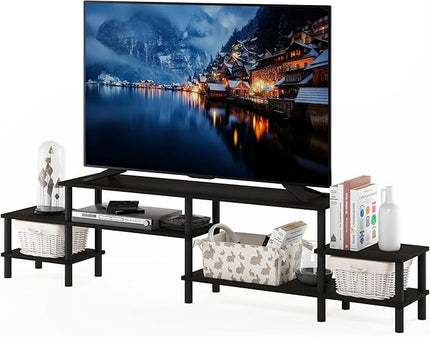 Furinno Turn-N-Tube Grand Stand for TV up, 78 Inch, Espresso - LeafyLoom