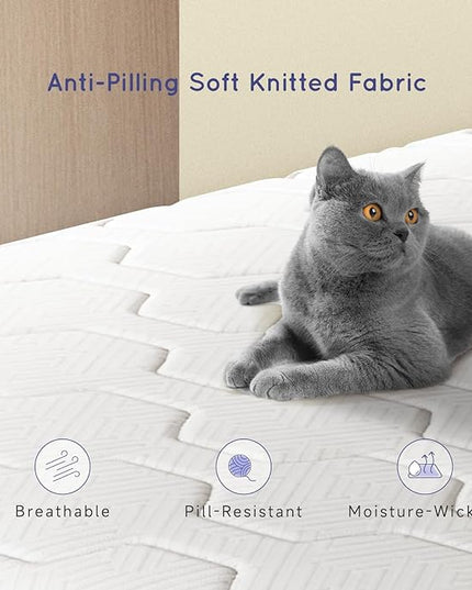 Hybrid Full Mattress 12 Inch, Full Size Spring Gel Memory Foam Mattress, Medium Firm Full Mattresses in a Box, Hybrid Coil Innerspring Mattress for Adjustable Bed Frame, White Grey - LeafyLoom