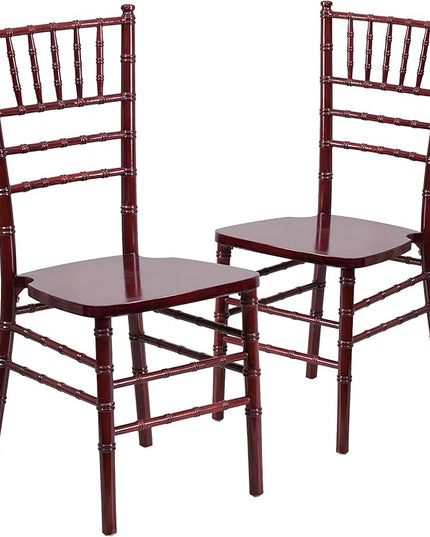 Flash Furniture 2 Pack HERCULES Series Mahogany Wood Chiavari Chair - LeafyLoom