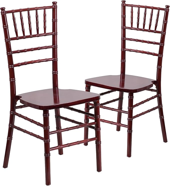 Flash Furniture 2 Pack HERCULES Series Mahogany Wood Chiavari Chair - LeafyLoom