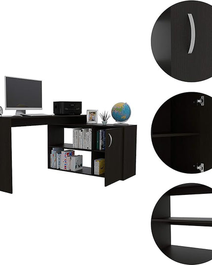 NicBex Kimberly-DW-00041-LWJ Home Office Desks, 45.86"x59.64"x30.11", Black - LeafyLoom