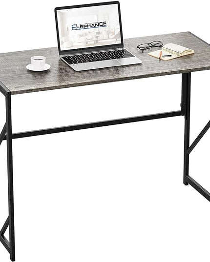 Elephance 40" Folding Computer Desk No Assembly Needed Foldable Small Home Office Desk Study Writing Desk Gaming Table for Small Space - LeafyLoom