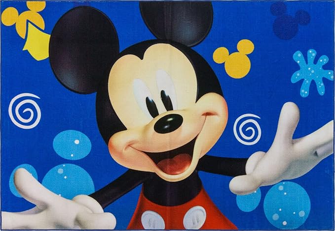 Gertmenian Disney Mickey Mouse Splash Area Rug for Children & Teens, Kids Home Decor for Girls & Boys, 4x6 Large, Multi, 46688 - LeafyLoom
