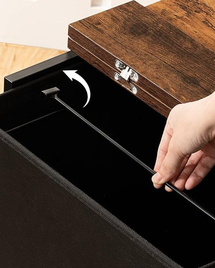 HOOBRO 2 Drawer Mobile File Cabinet, Rolling Printer Stand, Vertical Filing Cabinet, Office Cabinet, Filing Cabinet for Home Office, A4/Letter Size, Nonwovens Drawer, Black and Rustic Brown BFK20WJ01 - LeafyLoom