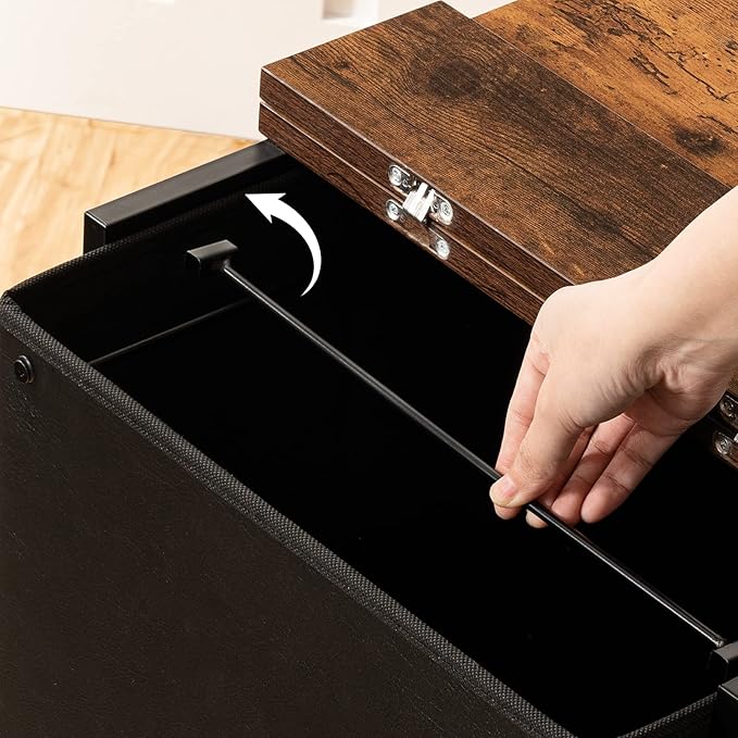 HOOBRO 2 Drawer Mobile File Cabinet, Rolling Printer Stand, Vertical Filing Cabinet, Office Cabinet, Filing Cabinet for Home Office, A4/Letter Size, Nonwovens Drawer, Black and Rustic Brown BFK20WJ01 - LeafyLoom