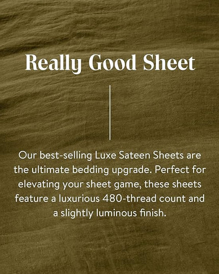 Brooklinen Luxury Sateen 4 Piece Sheet Set - 100% Cotton, Twin XL Size in Graphite - 1 Fitted Sheet, 1 Flat Sheet, 2 Pillowcases | Best Luxury Sheets - LeafyLoom