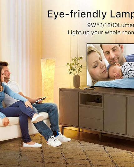 chiphy Floor Lamp, Dimmable 52" (S) Tall Standing Lamp, 3 Levels Adjustable Brightness LED Bulbs, Column Floor Light, Red Gradient Fabric Lampshade, Home Decor for Living Room, Bedroom, Kids Room - LeafyLoom