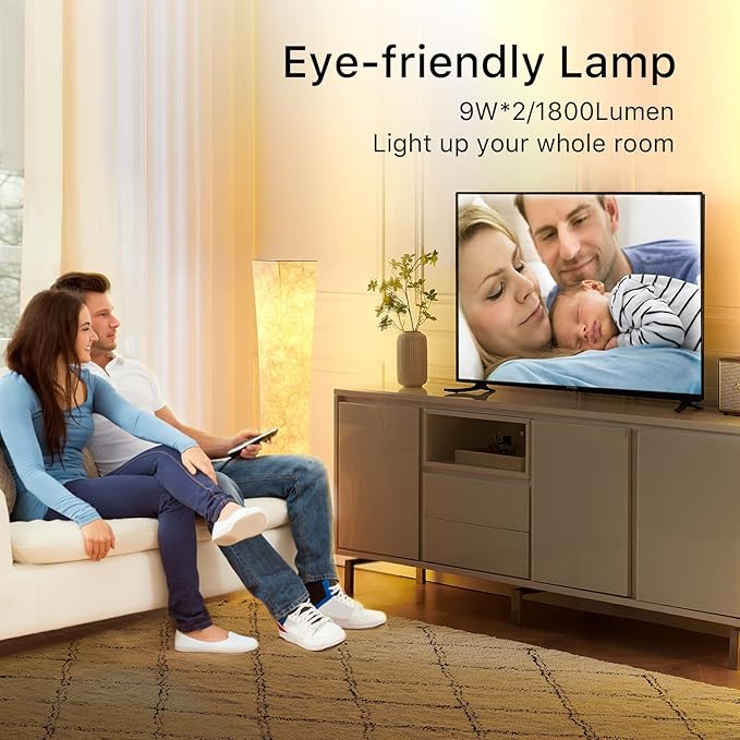 chiphy Floor Lamp, Dimmable 52" (S) Tall Standing Lamp, 3 Levels Adjustable Brightness LED Bulbs, Column Floor Light, Red Gradient Fabric Lampshade, Home Decor for Living Room, Bedroom, Kids Room - LeafyLoom