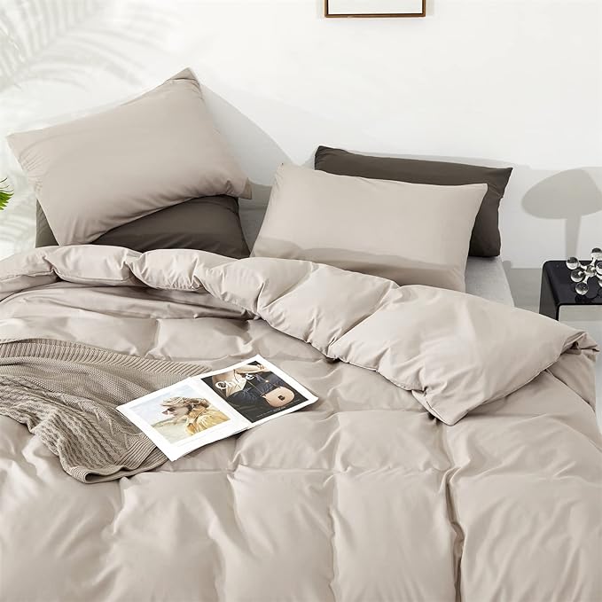 Light Khaki Comforter Set Cal King Size Khaki Comforter 3 Pieces Champagne Color California King Comforter Bedding Set Women Solid Khaki Cal King Bed Comforter Set - LeafyLoom