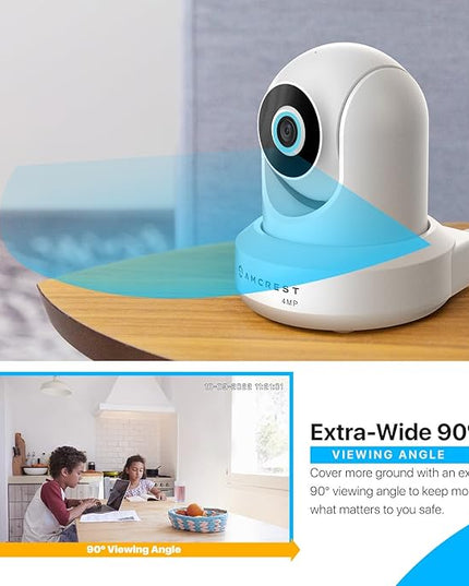 Amcrest 4MP ProHD Indoor WiFi, Security IP Camera with Pan/Tilt, Two-Way Audio, Night Vision, Remote Viewing, 4-Megapixel @30FPS, Wide 90° FOV, IP4M-1041W (White) Amcrest