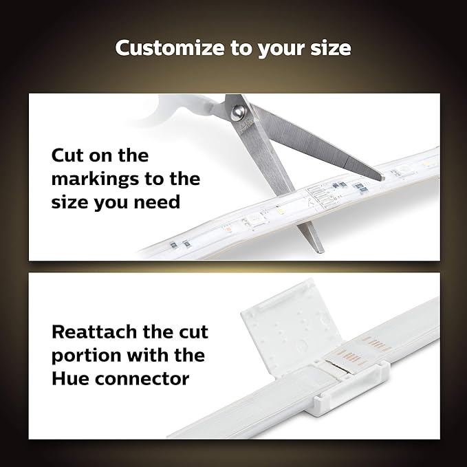 Philips Hue Indoor 3-Foot Smart LED Light Strip Plus Extension - Color-Changing Single-Color Effect - Requires Base Kit - Control with Hue App - Works with Alexa, Google Assistant and Apple HomeKit PhilipsHue