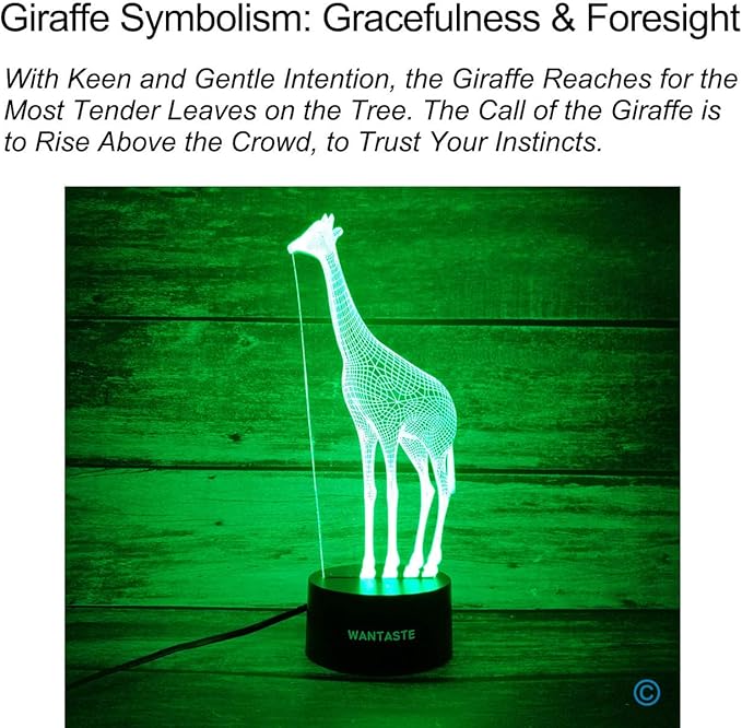 Giraffe 3D Lamp Gifts for Boys Girls Room, Night Light Toys Bedside Decor Gifts for Kids Baby, 7 Colors Changing Nightlight with Smart Control - LeafyLoom