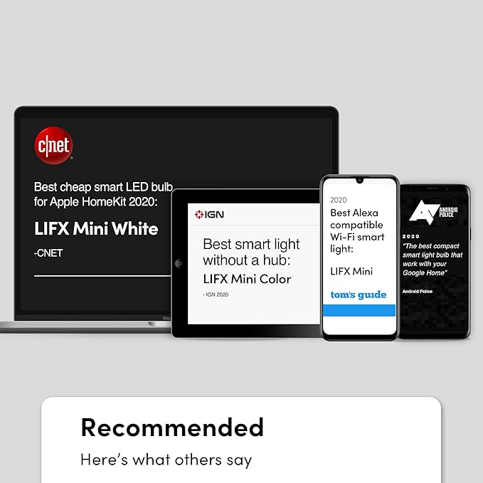 LIFX Color A19 800 lumens, Billions of Colors and Whites, Wi-Fi Smart LED Light Bulb, No bridge required, Works with Alexa, Hey Google, HomeKit and Siri. LIFX