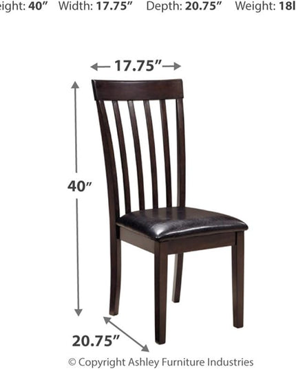 Signature Design by Ashley Hammis Rake Back Dining Room Chair, Set of 2, Dark Brown - LeafyLoom