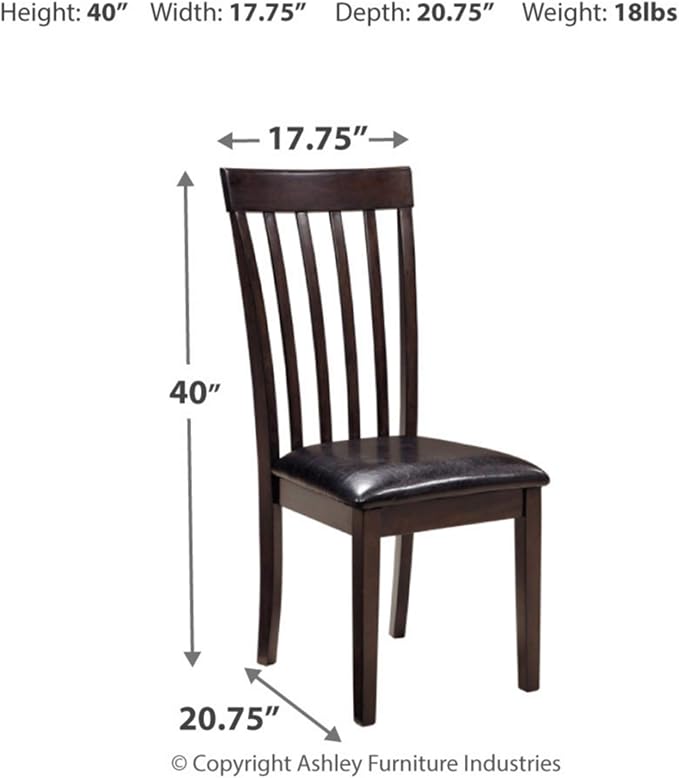 Signature Design by Ashley Hammis Rake Back Dining Room Chair, Set of 2, Dark Brown - LeafyLoom