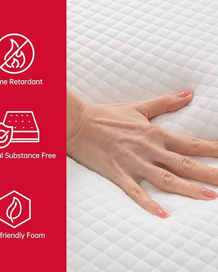 FDW 8 Inch King Mattress Gel Memory Foam Mattress for Cool Sleep & Pressure Relief, Medium Firm Mattresses CertiPUR-US Certified/Bed-in-a-Box/Pressure Relieving （8 inch, King） - LeafyLoom