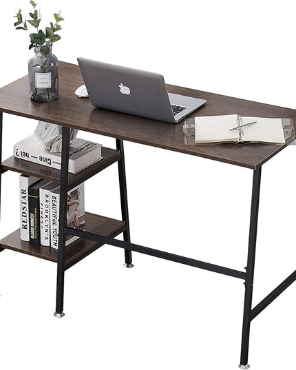 VECELO 43 Inch Computer Modern Student Writing Home-Office, Ladder Desk, Coffee+black Leg - LeafyLoom