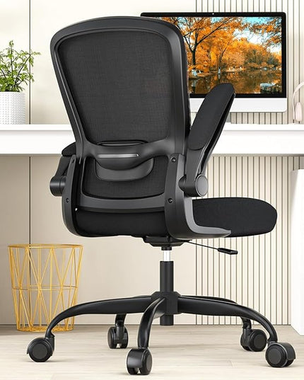 Office Chair, Ergonomic Desk Chair with Adjustable Lumbar Support, High Back Mesh Computer Chair with Flip-up Armrests-BIFMA Passed Task Chairs, Executive Chair for Home Office - LeafyLoom