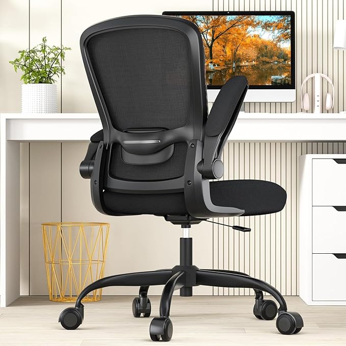 Office Chair, Ergonomic Desk Chair with Adjustable Lumbar Support, High Back Mesh Computer Chair with Flip-up Armrests-BIFMA Passed Task Chairs, Executive Chair for Home Office - LeafyLoom