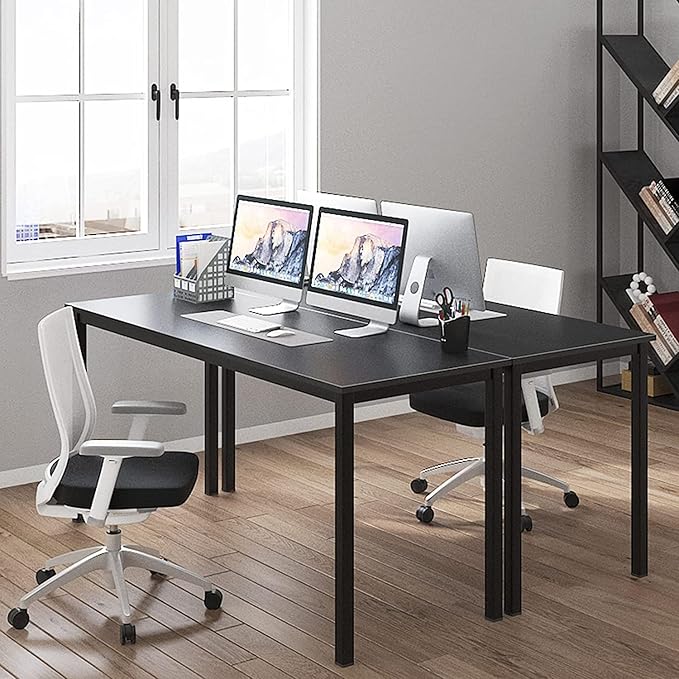 sogesfurniture 47.2 inches Office Desk Computer Desk Gaming Desk Computer Table Sturdy Writing Workstation for Home Office, Black - LeafyLoom