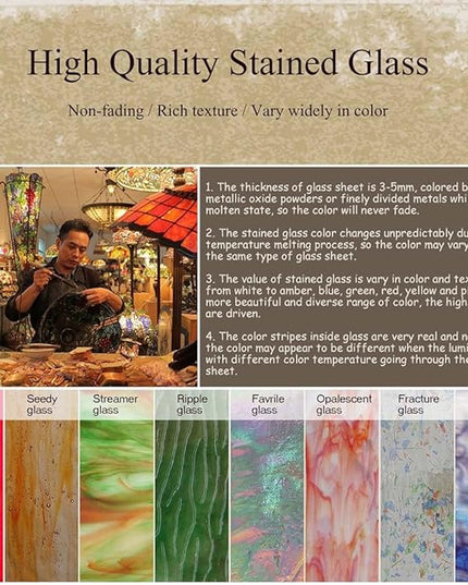 Bieye L10686 Baroque Tiffany Style Stained Glass Torchiere Floor Lamp with Sidelight for Reading Home Decor, 71-inch Tall - LeafyLoom