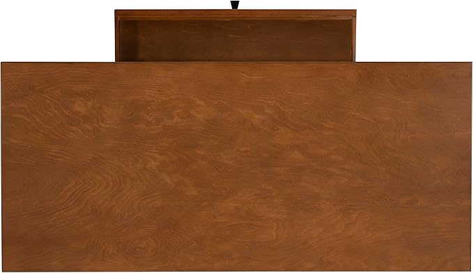 Linon Melissa Mid-Century Walnut Desk, 42" W x 19" D x 30" H - LeafyLoom