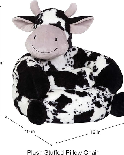 Trend Lab Cow Toddler Chair Plush Character Kids Chair Comfy Furniture Pillow Chair for Boys and Girls, 21 x 19 x 19 inches - LeafyLoom