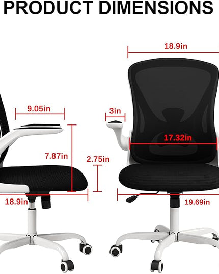 Sytas Home Office Chair Ergonomic, Mesh Desk Chair Lumbar Support, Ergonomic Computer Chair Adjustable Armrest - LeafyLoom