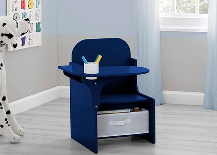 Delta Children MySize Chair Desk with Storage Bin - Greenguard Gold Certified, Navy - LeafyLoom