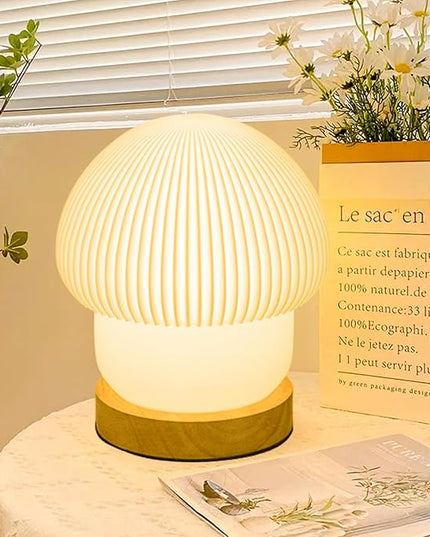 16 Colors Mushroom Lamp Night Light, Elegant 3D Printed Table Lamp with LED, Remote Control Desk Lamp Perfect for Bedroom, Living Room Decor, Great Gift for Women kids, Teens (H:7.1 inches) - LeafyLoom