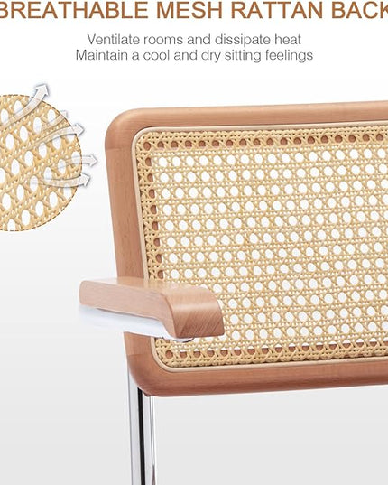 Zesthouse Modern Home Office Chair Velvet Desk Chair with Natural Rattan Back, Vanity Chair for Girls Women, Upholstered Tufted Swivel Armchair, Height Adjustable Computer Task Chair, Yellow - LeafyLoom