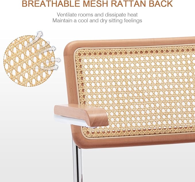 Zesthouse Modern Home Office Chair Velvet Desk Chair with Natural Rattan Back, Vanity Chair for Girls Women, Upholstered Tufted Swivel Armchair, Height Adjustable Computer Task Chair, Rose Red - LeafyLoom