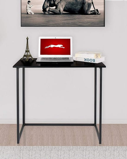 Leopard Outdoor Products Folding Computer / Laptop Table for Small Spaces, Space-Saving Home Office / Writing Desk, Compact Study Reading Foldable Desk (Black) - LeafyLoom