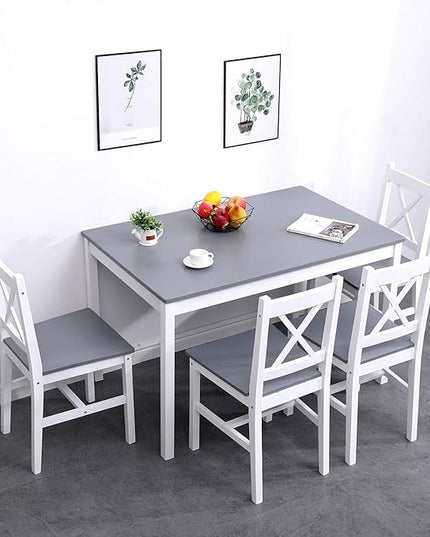 sogesfurniture 5 Piece Kitchen Dining Room Table Sets for 4, Modern Space-Saving Dining Furniture, Pastoral Rectangular Dining Table Furniture Set for Kitchen, Dining Room - LeafyLoom