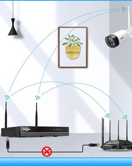 Hiseeu WiFi Security Camera System,【5MP Spotlight, 3TB Hard Drive】 Power Cord Cameras,Extenable 16CH, Outdoor IP66 Waterproof,Color Night Vision, Motion Alert,24/7 Time Record,Two Way Audio Hiseeu