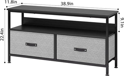 IDEALHOUSE Dresser TV Stand 50 Inch Entertainment Center with Storage TV Stand for Bedroom Small TV Stand Dresser with Drawers and Shelves, TV & Media Console Table Furniture for Living Room, Grey - LeafyLoom