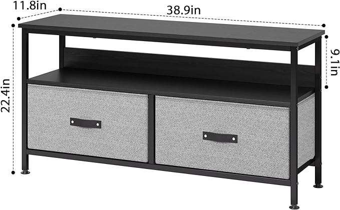 IDEALHOUSE Dresser TV Stand 50 Inch Entertainment Center with Storage TV Stand for Bedroom Small TV Stand Dresser with Drawers and Shelves, TV & Media Console Table Furniture for Living Room, Grey - LeafyLoom