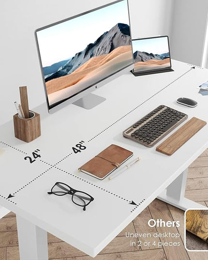 Sunon Sit Laptop Computer Writing Workstations with 3 Pre-Set and USB Port 48" for Home Office Smart Advanced Standing Desk, White - LeafyLoom