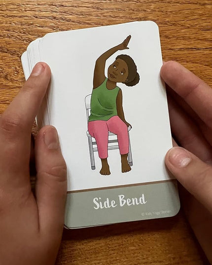 Chair Yoga Poses Cards for Kids: Movement Breaks or Brain Breaks in Classroom, Homeschool, Play Therapy, Calm Corner, or for Social Emotional Learning Activities and Test Taking Strategies - LeafyLoom