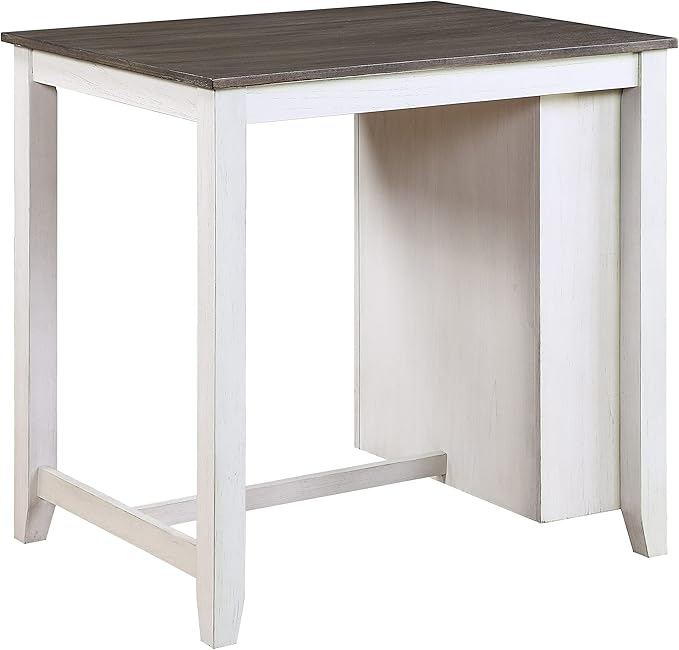 NicBex Small Dining Table for 2 Dining Modern Table and Chairs 3-Piece Pack Counter Height Set Table with Display Shelf USB Ports and 2X Counter Height Chairs, White - LeafyLoom
