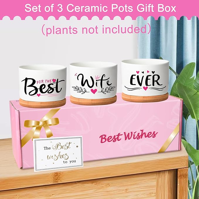 for Wife, Mothers Day Wife Gifts from Husband or Kids, Romantic Wife Gifts Birthday Gifts for Wife, Anniversary Wife Gifts Pretty Best Wife Ever Gifts - LeafyLoom
