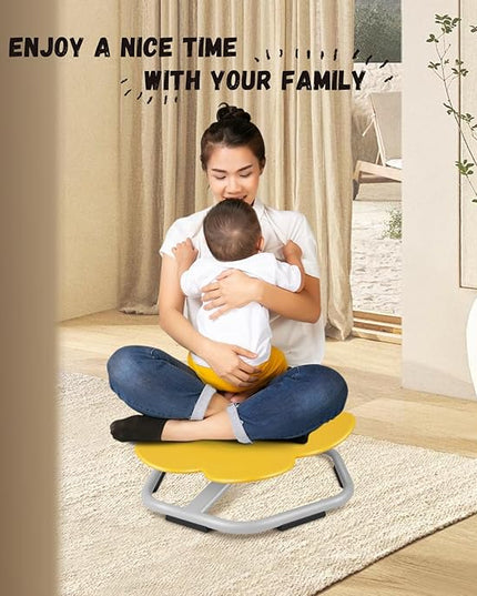 Petal Kids Swivel Chair, Seat and Spinning Chair, Body Coordination Training Chair, Yellow Non Slip Sensory Toys 360° Spinning Chair for Autistic Kids Aged 3+, Improving Toddler's Physical Fitnesss - LeafyLoom