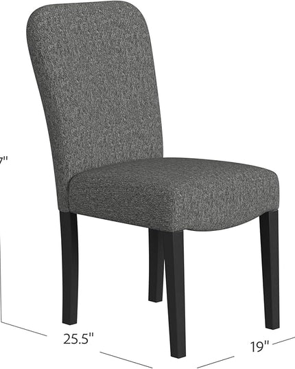 HomePop Classic Parsons Dining Chairs, Black Woven (set of 2) - LeafyLoom