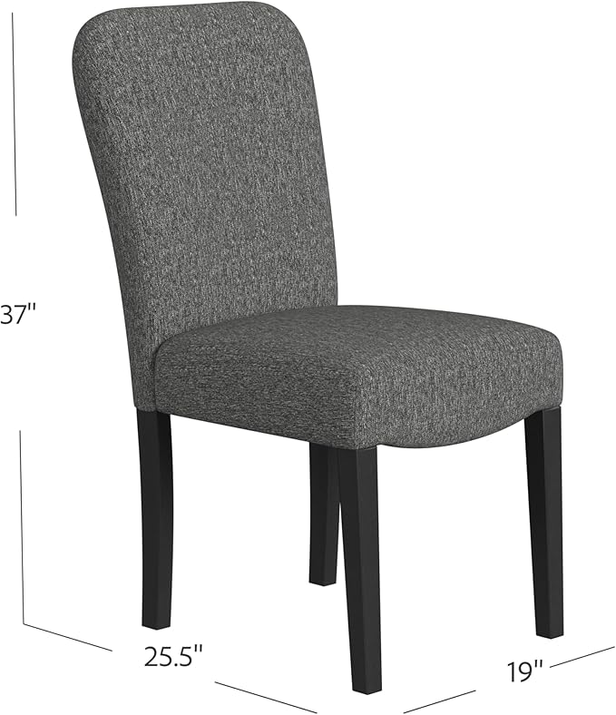 HomePop Classic Parsons Dining Chairs, Black Woven (set of 2) - LeafyLoom